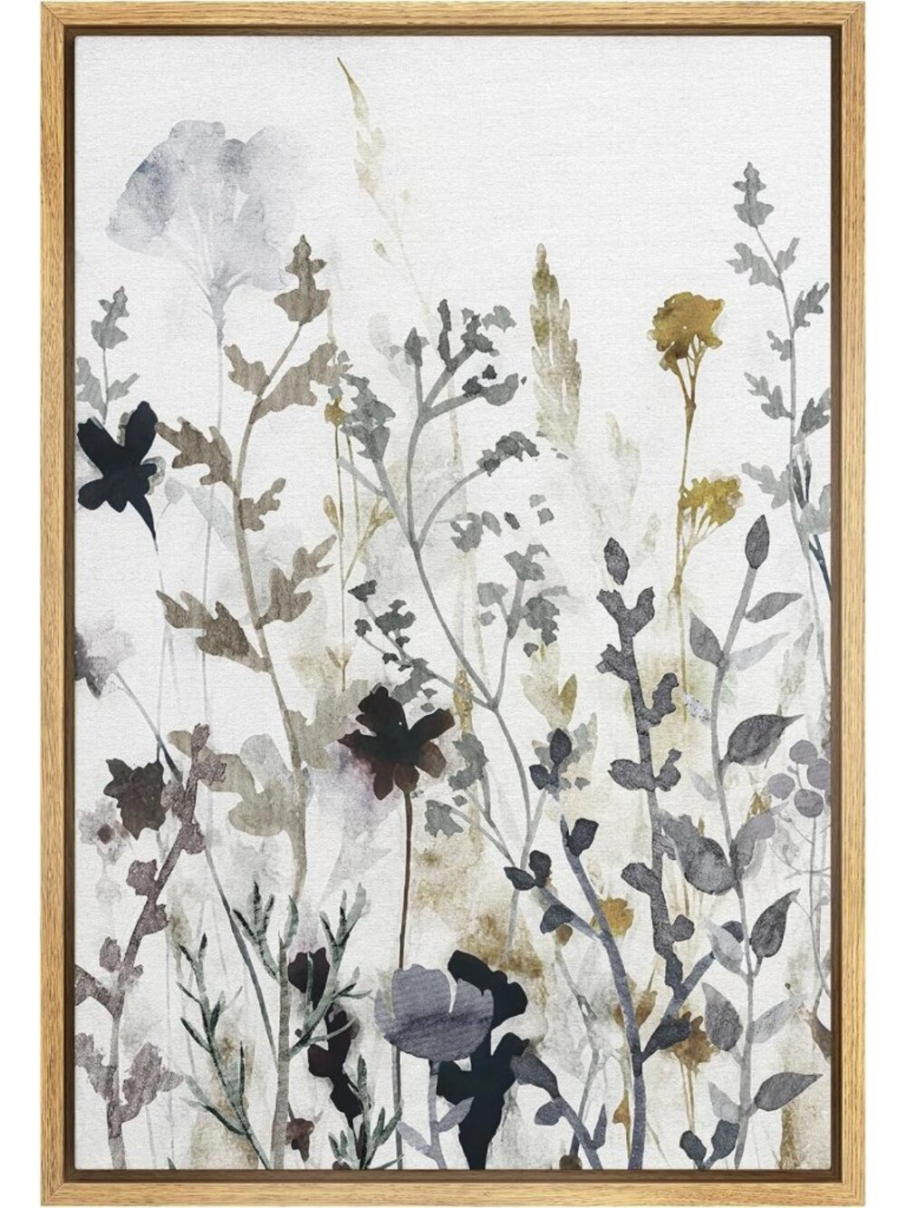 Framed Watercolor Wildflower Canvas Art - Floral Botanical Print for Cozy
